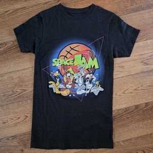 Space Jam Black Big Kids Short Sleeve Tee